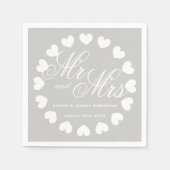 Classy gray-white Mr. Mrs. wedding napkins Serviette (Vorderseite)