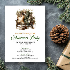 Classy Green And Gold Christmas Nook Party Invite Einladung