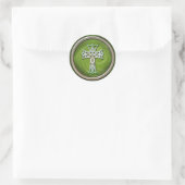 Classy Green Celtic Cross Runder Aufkleber (Tasche)