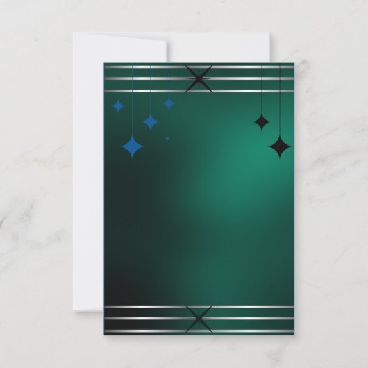 Classy Green Design Einladung (Rückseite)