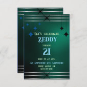 Classy Green Design Einladung (Vorne/Hinten)