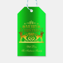 Classy Green Frory Weihnachtsgeschenke Tags Geschenkanhänger