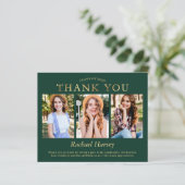 Classy Green Gold 3 Foto Abschluss Vielen Dank (Stehend Vorderseite)