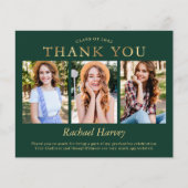 Classy Green Gold 3 Foto Abschluss Vielen Dank (Vorderseite)