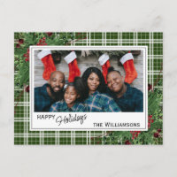 Classy Green Holly Red Berries Botanical Foliage