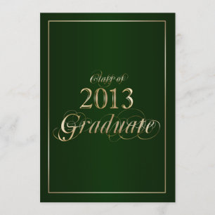 Classy Green und Gold 2013 Graduate Einladung