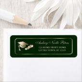 Classy Green und Gold Graduate Address Labels (Insitu)