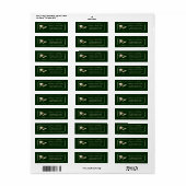 Classy Green und Gold Graduate Address Labels (Vorne)