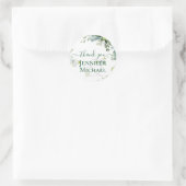 Classy Greenerage Foliage Wedding Runder Aufkleber (Tasche)