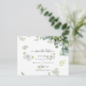Classy Greenerenerity Foliage Wedding rettet die T Postkarte (Stehend Vorderseite)