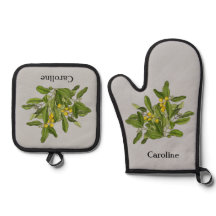 Classy Greenerity Foliage Oven Mitt und Pot Holder