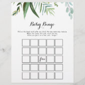 Classy Greenerity Tropical Baby Bingo Shower Game (Vorderseite)