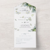 Classy Greenery Foliage Wedding Einladungen Budget (Innen Boden)