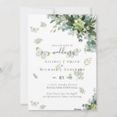 Classy Greenery Foliage Wedding Einladungen Budget (Vorderseite)