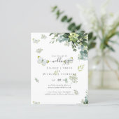 Classy Greenery Foliage Wedding Einladungen Budget (Stehend Vorderseite)