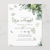 Classy Greenery Foliage Wedding Einladungen Budget (Vorderseite)