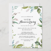 Classy Greenery Tropical 50. Hochzeitstag Einladung (Vorderseite)