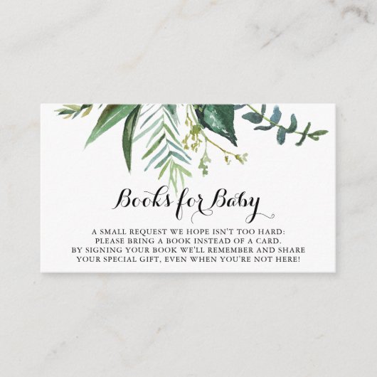 Classy Greenery Tropical Baby Shower Buy Request Begleitkarte (Vorderseite)