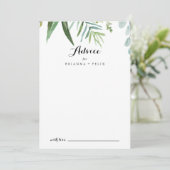 Classy Greenery Tropical Blätter Hochzeit Hinweiskarte (Stehend Vorderseite)