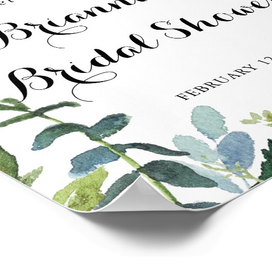 Classy Greenery Tropical Brautparty Willkommen Poster (Ecke)