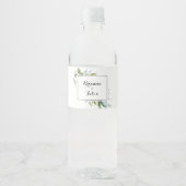 Classy Greenery Tropical Calligraphy Wedding Wasserflaschenetikett (Vorderseite)