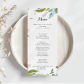 Classy Greenery Tropical Modern Calligraphy Dinner Menükarte
