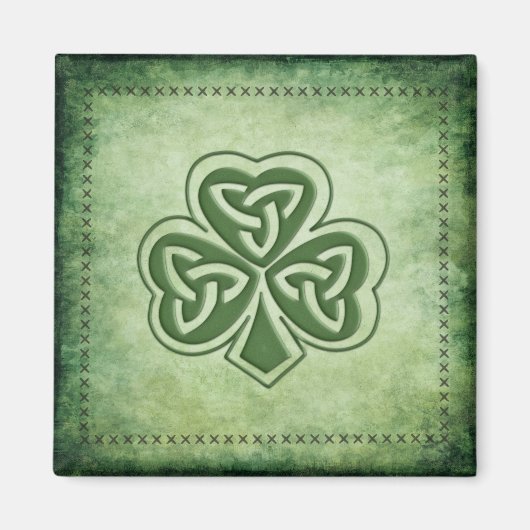 Classy grundge Irish Glück Kleeblatt Magnet (Vorne)