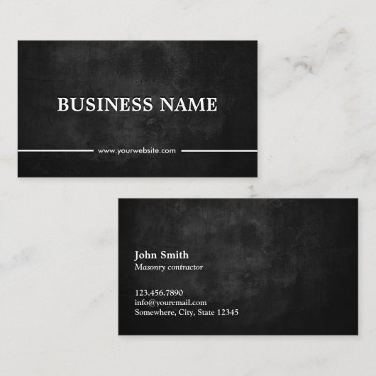 Classy Grunge Dark Masonry Visitenkarte (Vorne/Hinten)