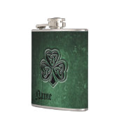 Classy Grunge Irish Pech Kleeblatt personalisiert Flachmann (Links)