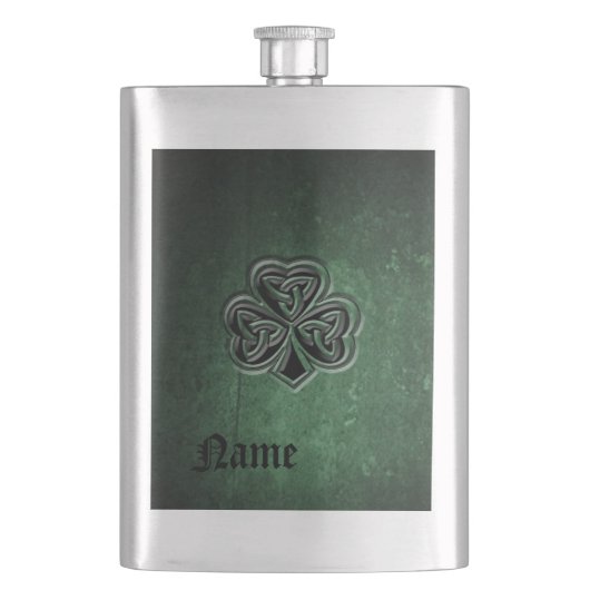 Classy Grunge Irish Pech Kleeblatt personalisiert Flachmann (Vorderseite)