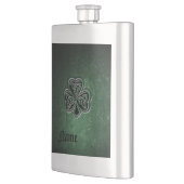 Classy Grunge Irish Pech Kleeblatt personalisiert Flachmann (Links)