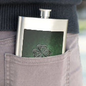 Classy Grunge Irish Pech Kleeblatt personalisiert Flachmann (Beispiel)