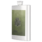 Classy Grunge Irish Pech Kleeblatt personalisiert Flachmann (Links)