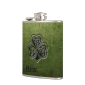 Classy Grunge Irish Pech Kleeblatt personalisiert Flachmann (Links)