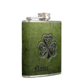 Classy Grunge Irish Pech Kleeblatt personalisiert Flachmann (Rechts)