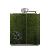 Classy Grunge Irish Pech Kleeblatt personalisiert Flachmann (Rückseite)