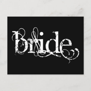 Classy Grunge Wedding - The Bride - B&W Postkarte