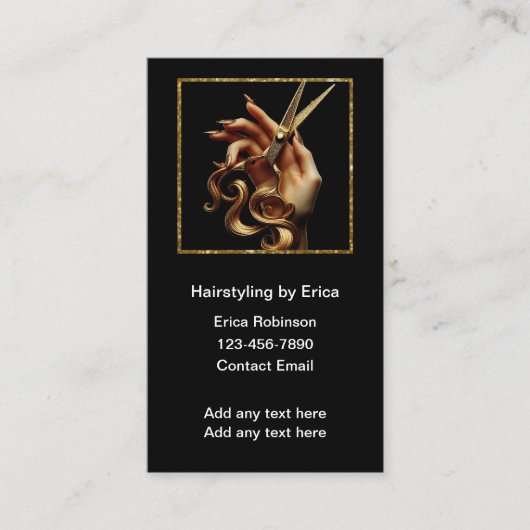 Classy Hair Stylist Client Termin Karten (Vorderseite)