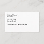 Classy Hairstylist Gold Tone Glitzy Design Visitenkarte (Rückseite)