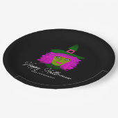 Classy Halloween Glam Hexe Party Personalisiert Pappteller (Schrägansicht)