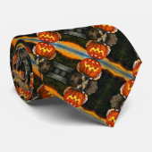 Classy Halloween Horror Rockabilly Satin Pattern Krawatte (Gerollt)