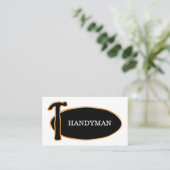 Classy Hammer Emblem Handyman Business Cards Visitenkarte (Stehend Vorderseite)