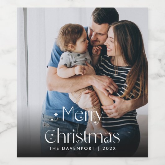 Classy Hand Geschenktes Weihnachtsweingeschenk Weinetikett (Einzelnes Label)