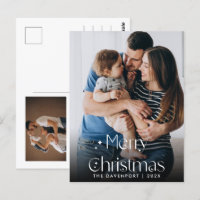 Classy Hand Schriftliche Weihnachtspostkarte