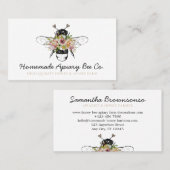 Classy Handzeichnungsherden Floral Honey Honey Bee Visitenkarte (Vorne/Hinten)