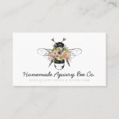 Classy Handzeichnungsherden Floral Honey Honey Bee Visitenkarte (Vorderseite)