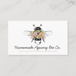Classy Handzeichnungsherden Floral Honey Honey Bee Visitenkarte