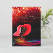 Classy Happy Birthday Afrikanische Amerikanerin Ankündigung (Stehend Vorderseite)