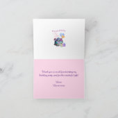 Classy Happy Birthday Cake Balloons Geschenke Dankeskarte (Innenseite)