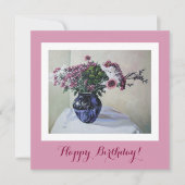Classy Happy Birthday hübsche rosa Blume Kunstwerk (Vorderseite)